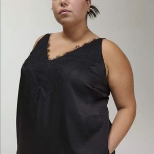 NWT black Universal Standard Kara Lace Satin Slip cami silky Dress XS L 10 12 14